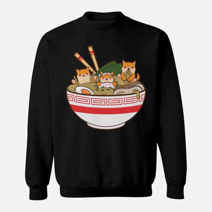 Shibas Eating Ramen Noodles - Kawaii Japanese Food Anime Sweatshirt