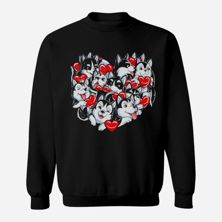 Siberian Husky Valentines Day Dog Lover Heart Boys Sweatshirt