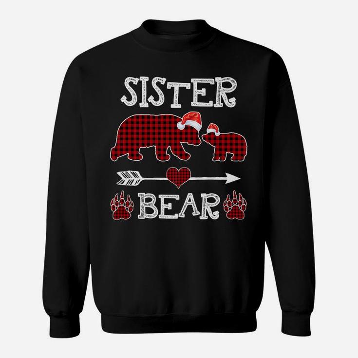 Sister Bear Christmas Pajama Red Plaid Buffalo Family Sweatshirt