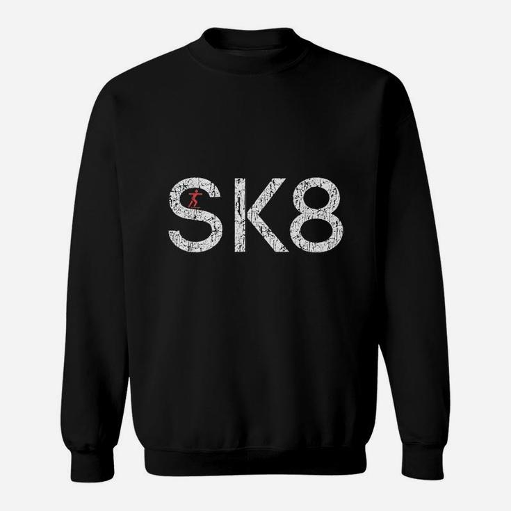 Skate Or Die Love Skateboarding Silhouette Sk8 Sign Sweatshirt