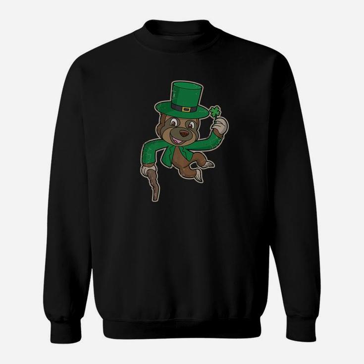 Sloth Leprechaun Kids Lucky Irish St Patricks Day Gift Sweatshirt