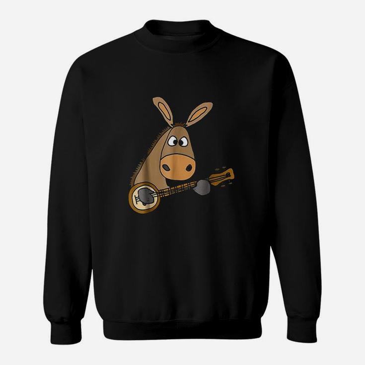 Smiletodaytees Funny Donkey Playing Banjo Sweatshirt