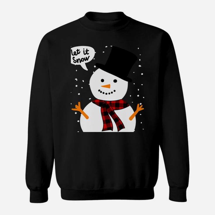 Snow Snowman Buffalo Plaid Xmas Scarf Christmas Sweatshirt Sweatshirt