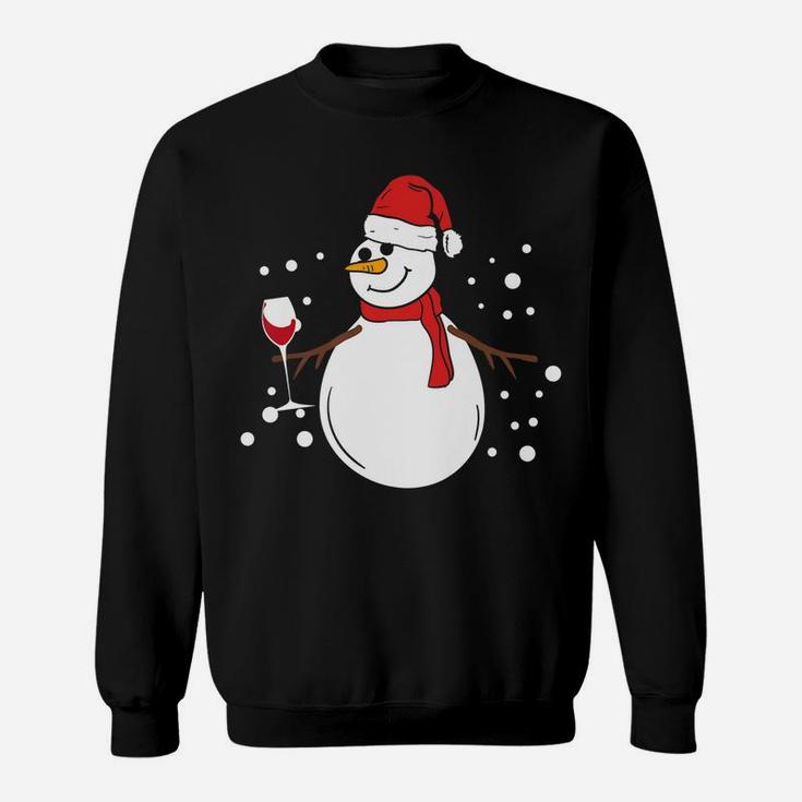Snowman Red Wine Lover Funny Christmas Holidays Sweatshirt