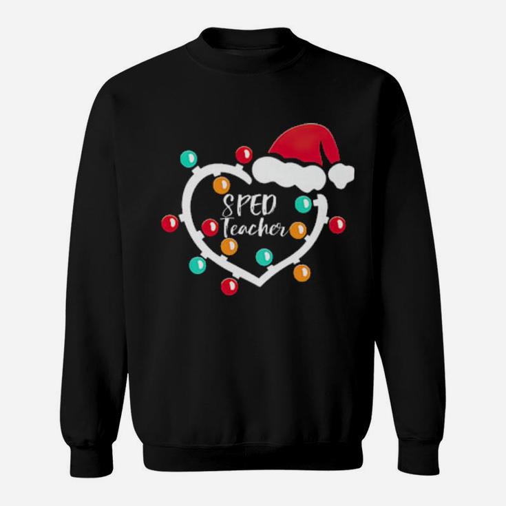 Sped Teacher Santa Heart Sweatshirt