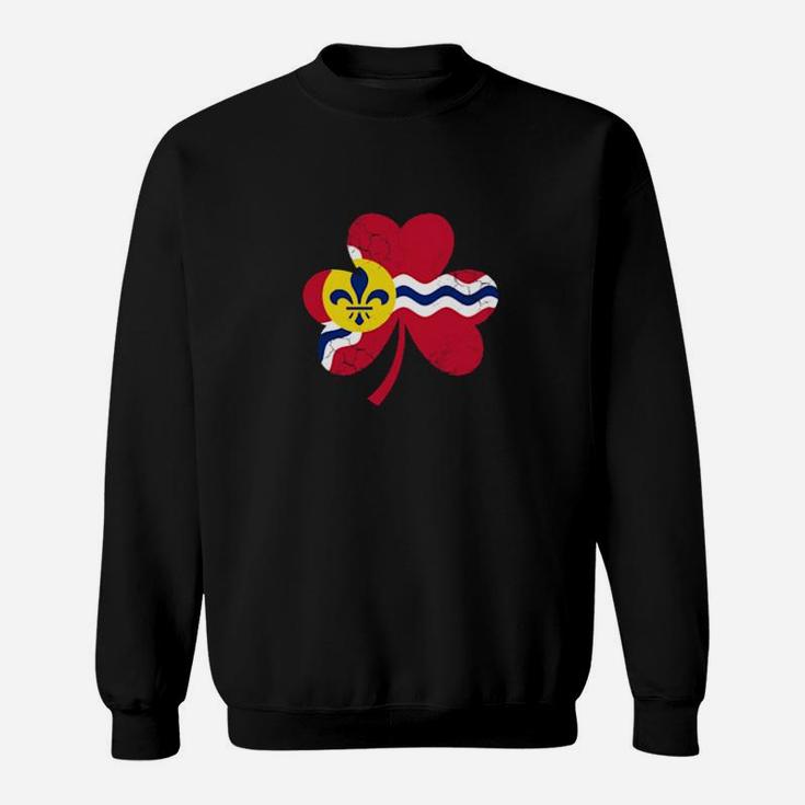 St Louis Flag Irish Shamrock St Patricks Day Missouri Sweatshirt