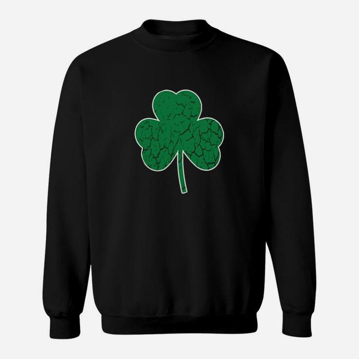 St Patricks Day Distress Irish Shamrock Lucky Leaf Clover Sweatshirt