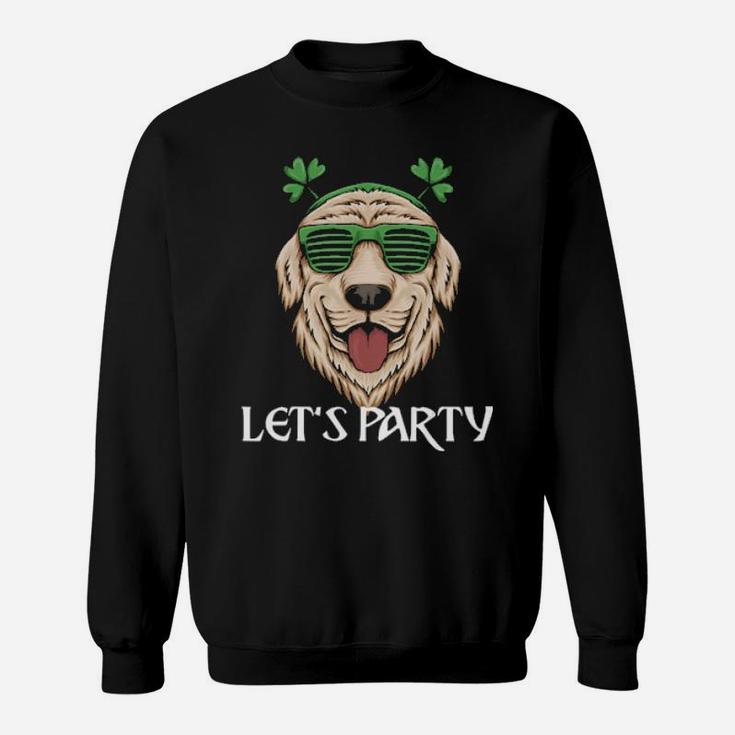 St Patricks Day Dog Irish Golden Retriever Sunglasses Sweatshirt