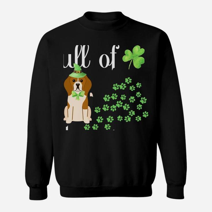St Patricks Day Dog Lover Shirt Beagle Green Shamrock Paw Sweatshirt