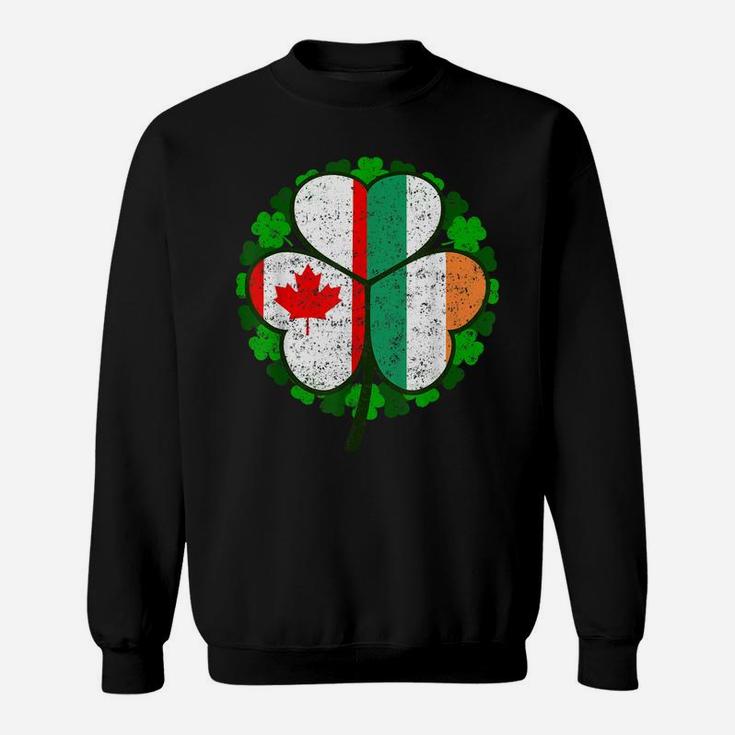 St Patricks Day Irish Canadian Shamrock T Shirt Green Clover Sweatshirt
