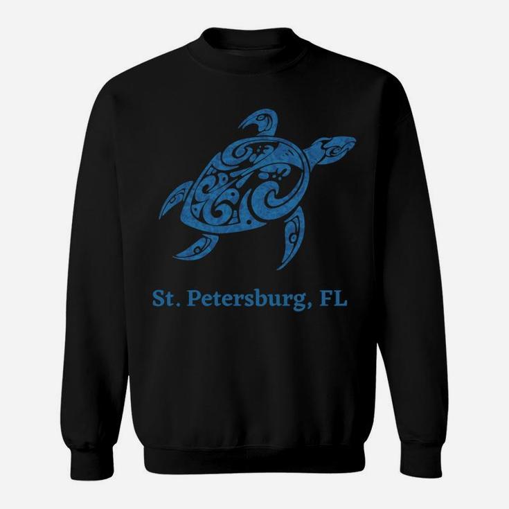 St Petersburg, Florida Blue Tribal Save The Sea Turtle Sweatshirt