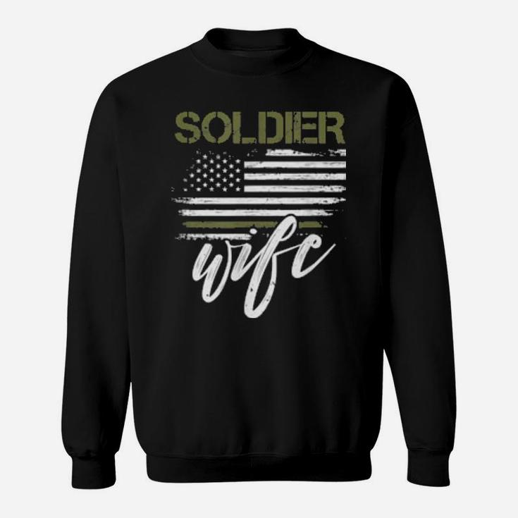 Stars And Stripes, As A Soldier Wife I Stand For Our Troops Sweatshirt