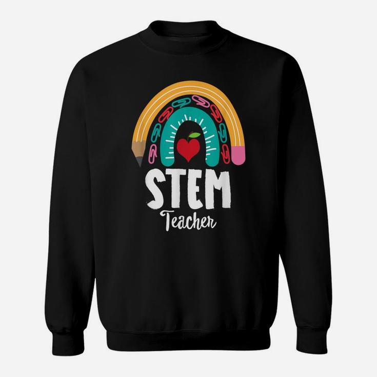 Stem Teacher, Funny Boho Rainbow For Teachers Sweatshirt