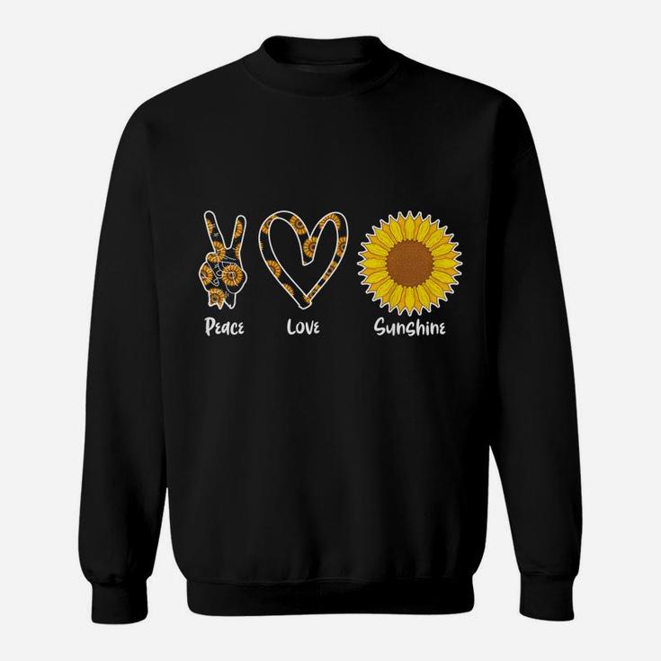 Sunshine Yellow Flower Hippie Florist Peace Love Sunflower Sweatshirt