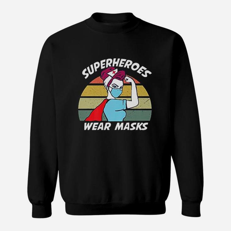 Superheroes Wear Retro Nurse Sweatshirt