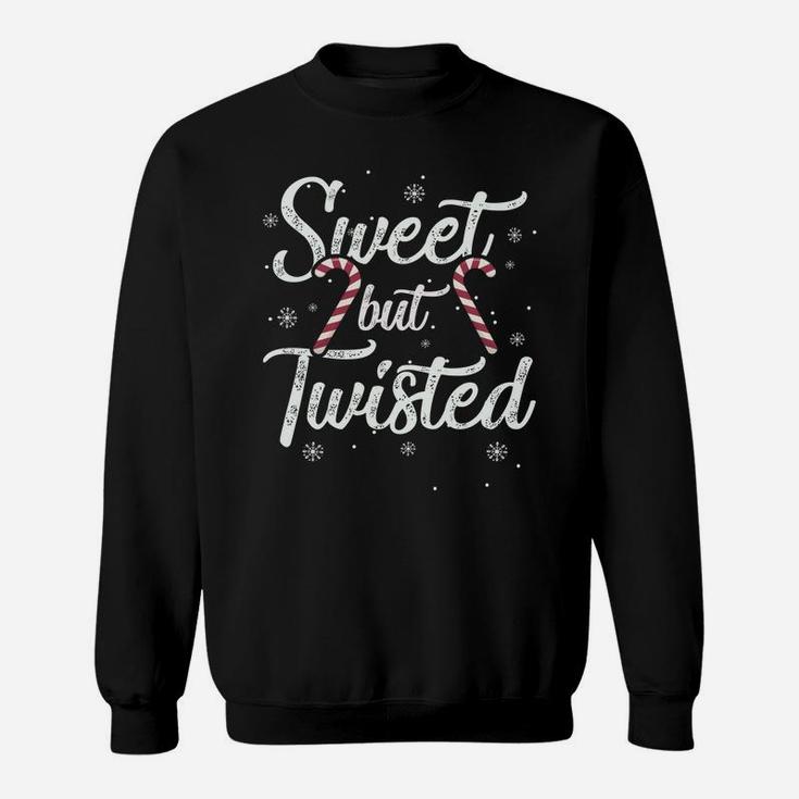 Sweet But Twisted Funny Candy Cane Christmas Mens Sweatshirt