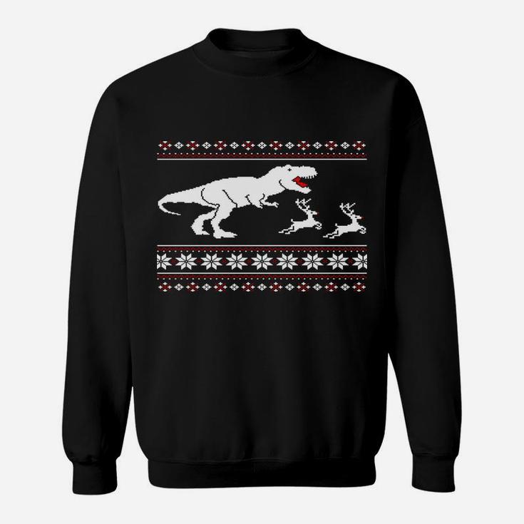 T-Rex Dinosaur Attack Moose Funny Christmas Family Xmas Gift Sweatshirt