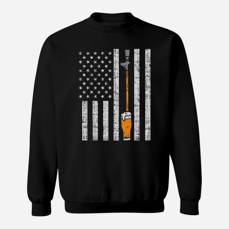 Tap Beer Us Flag Fun Draft Draught Fathers Day Men Dad Gift Sweatshirt