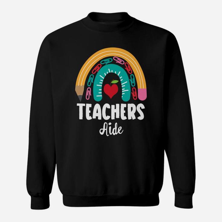Teachers Aide, Funny Boho Rainbow For Teachers Sweatshirt