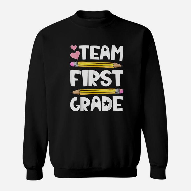 Team First Grade Funny 1St Back To School Teacher Student Sweatshirt