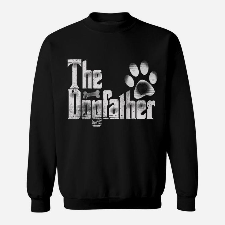 The Dogfather Bone Dog Lover Dad Funny Father's Day Gifts Raglan Baseball Tee Sweatshirt