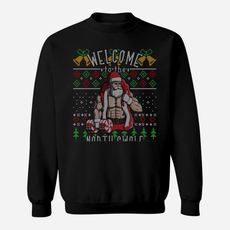The North Swole Santa Claus Muscle Ugly Christmas Gym Gift Sweatshirt