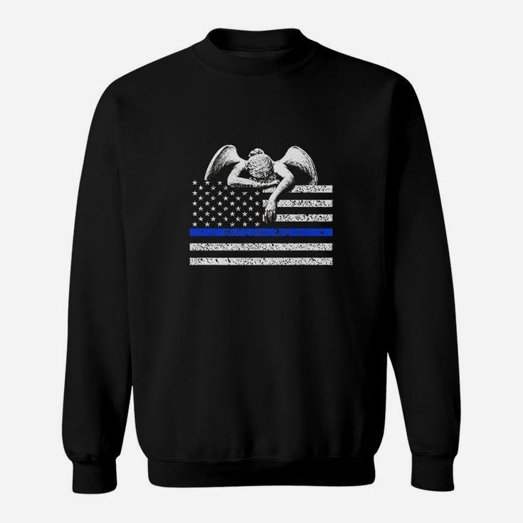Thin Blue Line Flag To Honor The Fallen Police Sweatshirt
