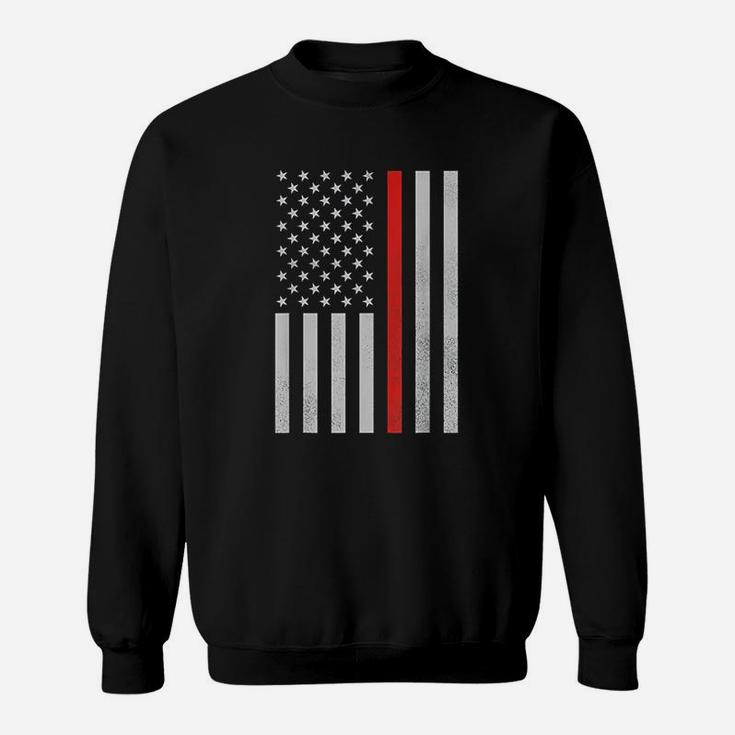 Thin Red Line  Firefighter American Flag Sweatshirt