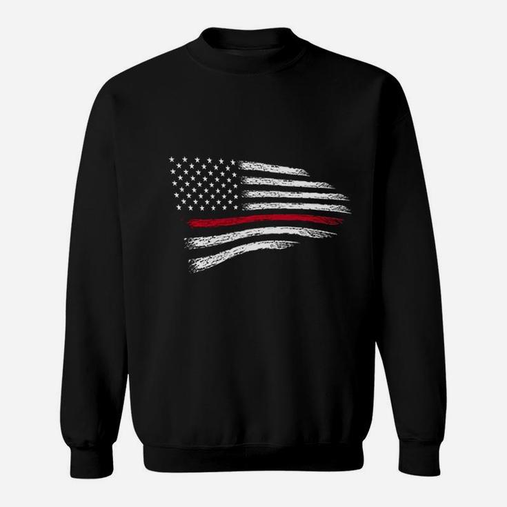 Thin Red Line Of Courage Usa Flag Sweatshirt