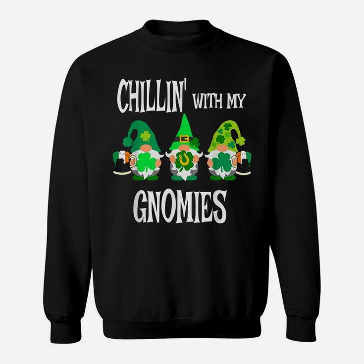 Three Gnome Saint Patricks St Paddys Clover Leaf Beer Sweatshirt