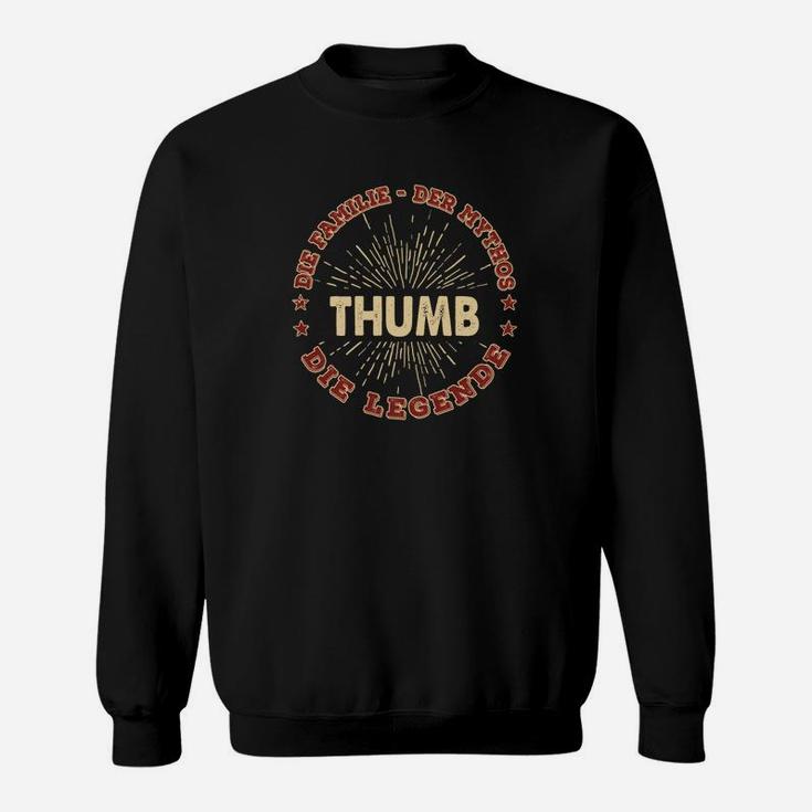 Thumb War Legend Vintage Druck Sweatshirt in Schwarz, Hochwertiges Design