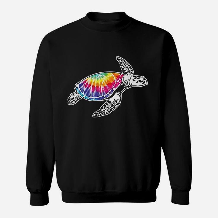 Tie Dye Sea Turtle Lovers Fun Hippie Retro Ocean Life Gift Sweatshirt