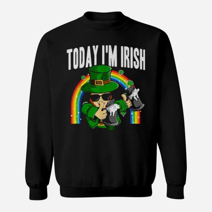 Today Im Irish St Patricks Day Leprechaun Beer Sweatshirt