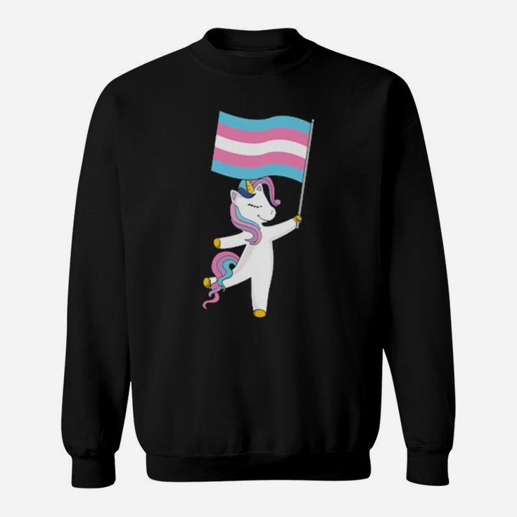 Transgender Unicorn Trans Pride Lgbt Flag Pronouns Lives Sweatshirt
