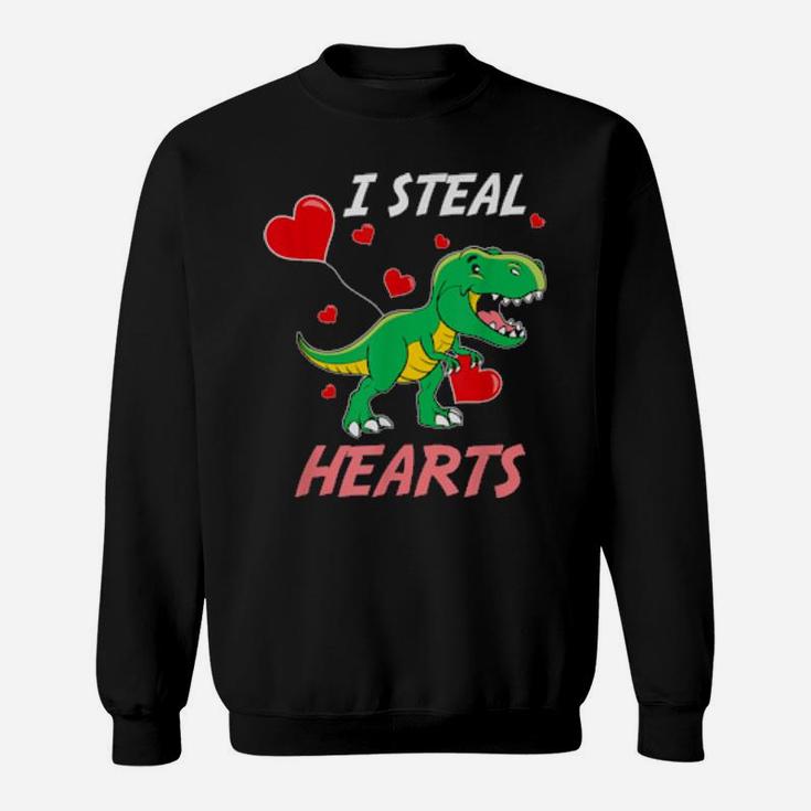 Trex I Steal Hearts Valentines Day Sweatshirt