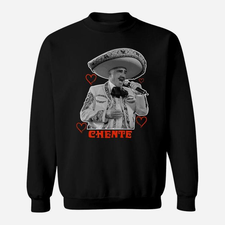 Tribute Chente Design With Red Heart Vicente Fernández Sweatshirt