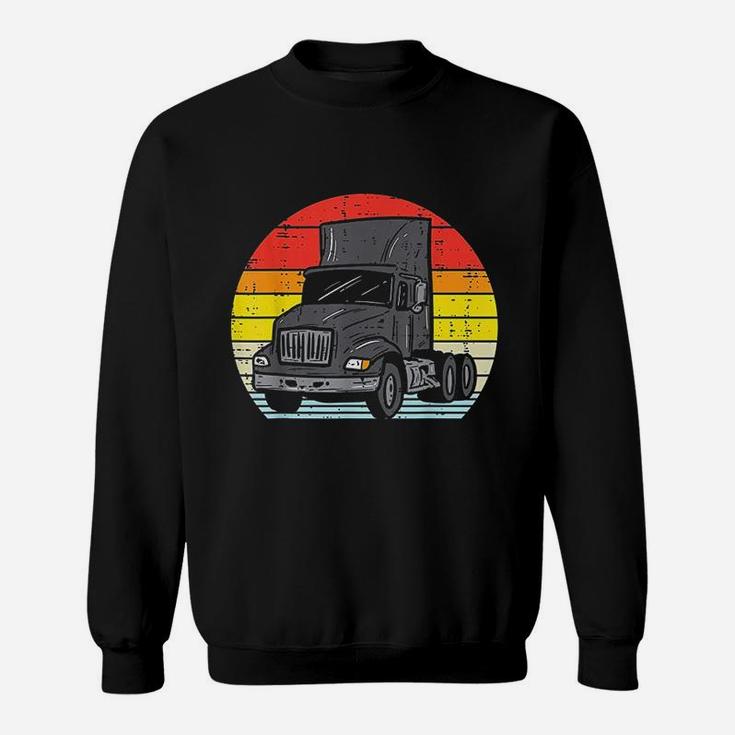 Truck Retro Truckin Big Rig Semi Trailer Driver Trucker Gift Sweatshirt