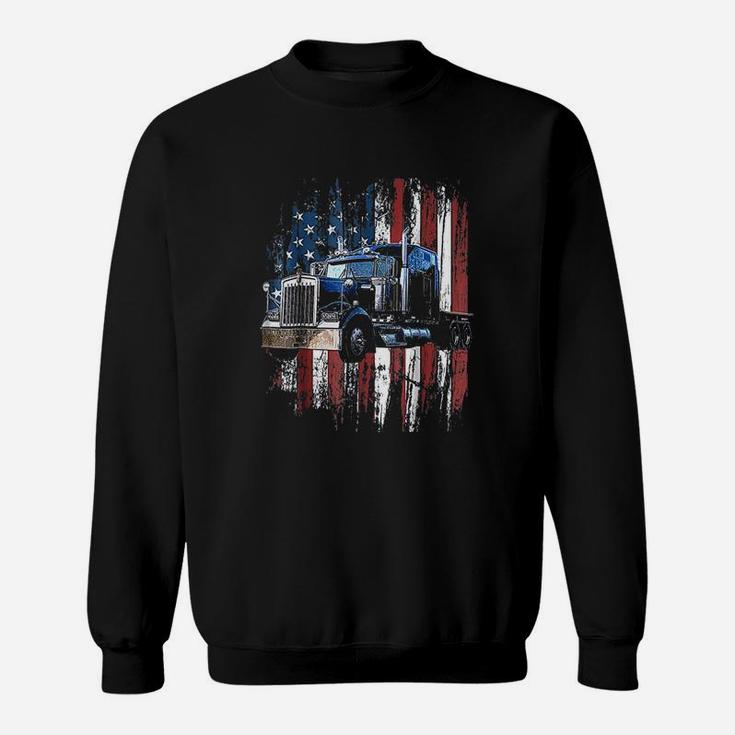 Trucker American Flag Truck Driver Truck Driver Gift Sweatshirt
