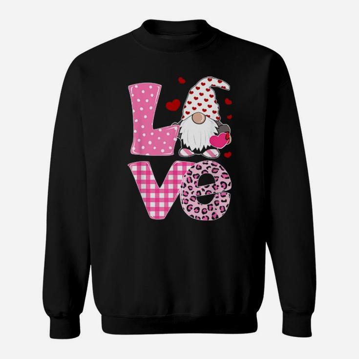 Tu Love Gnome Pink Leopard Plaid Costume Valentine Gifts Sweatshirt