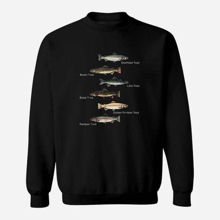 Types Of Trout Fish Species Collection Fishing Sweatshirt