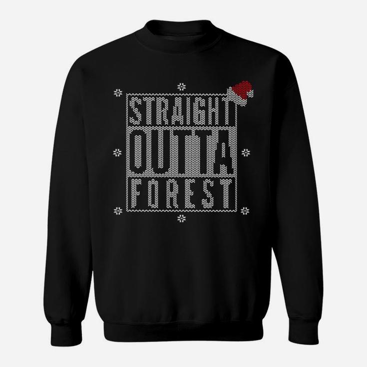 Urbanes Sweatshirt Straight Outta Forest mit Rosen-Applikation