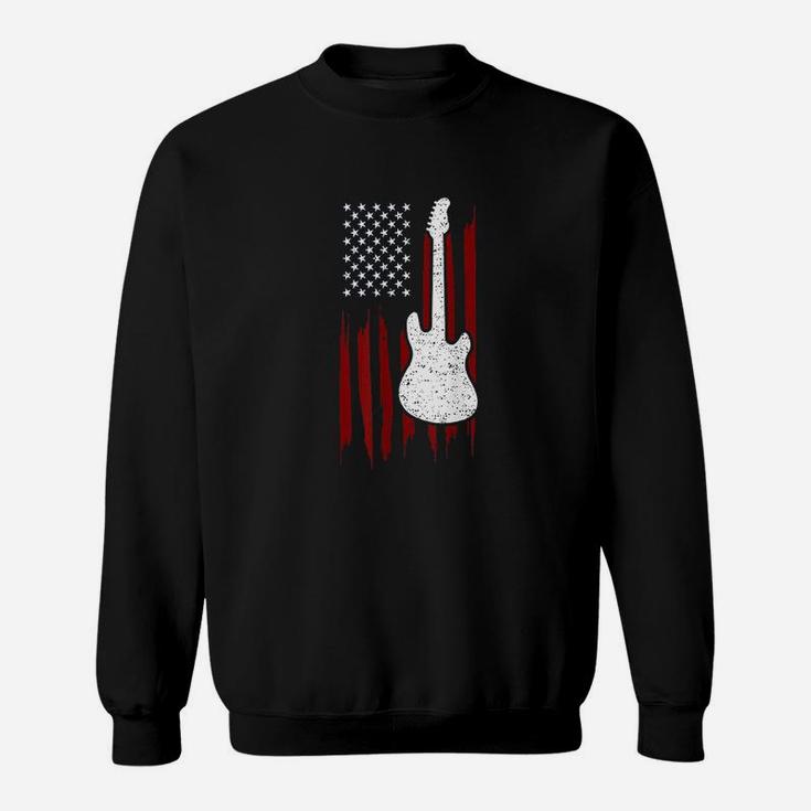 Us Flag Guitar  4Th Of July Sweatshirt