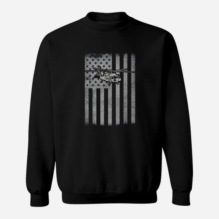 Usa Flag Helicopter Veterans Fathers Day Gift Sweatshirt