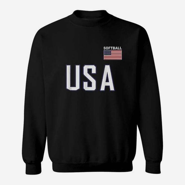 Usa Flag Softball Pocket Team Jersey Gift Top Sweatshirt