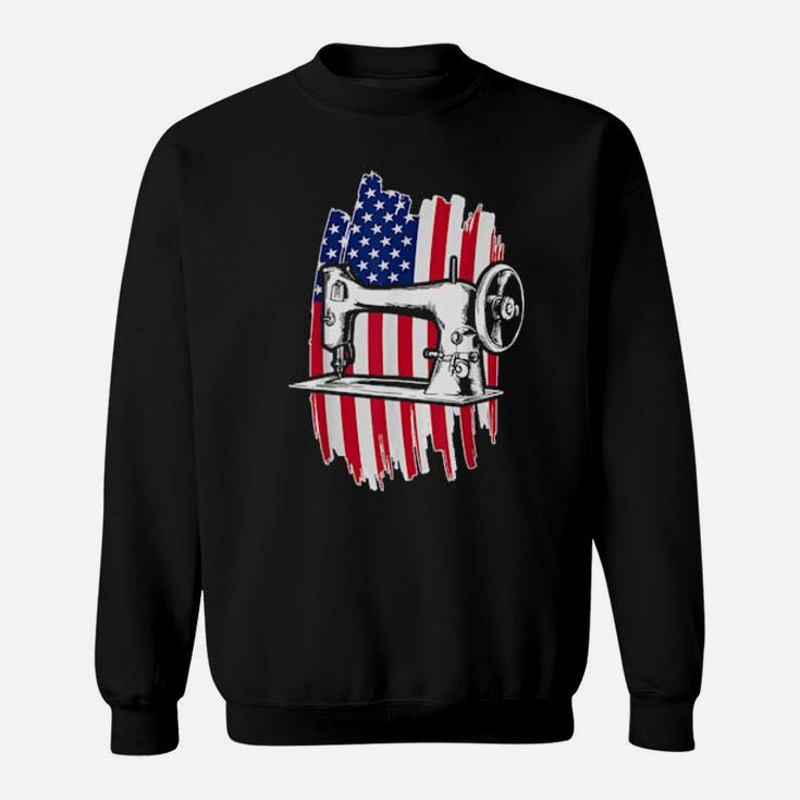 Usa Flag Tailor Sewer 4Th Of July Patriotic Sewing Sweatshirt