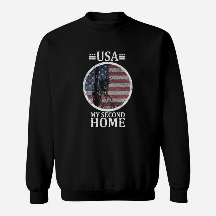USA Mein Zweites Zuhause Vintage-Flagge Patriotisches Sweatshirt