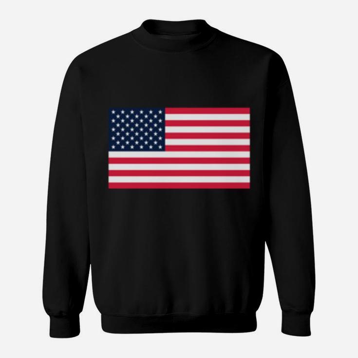 Usa United States Flag Vintage White Text Sweatshirt
