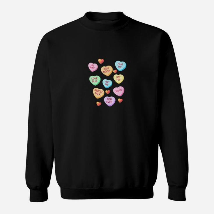 Valentine Day Heart Candy Design Sweatshirt