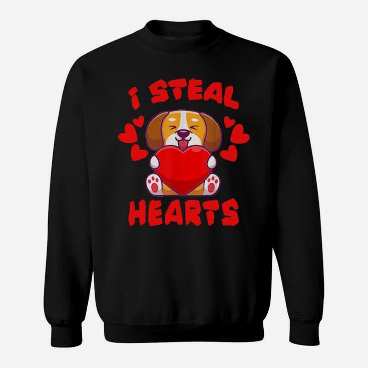 Valentine  I Steal Hearts Puppy And Dogs Lovers Sweatshirt