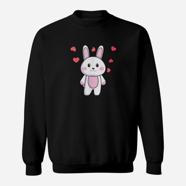 Valentines Couple Bunny Heart Matching For Female Girls Shirt Sweatshirt